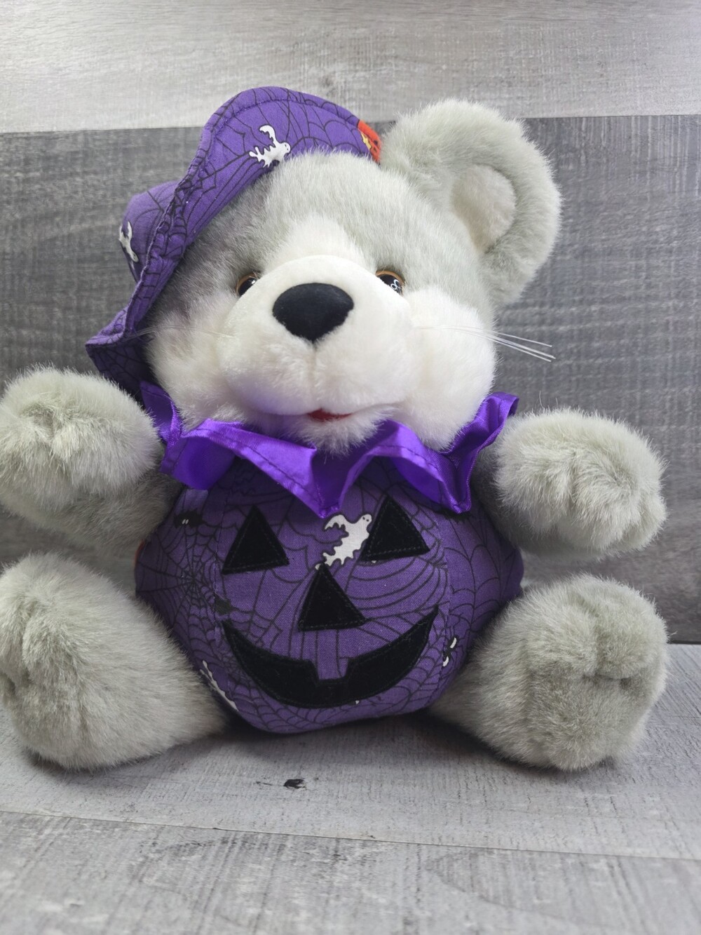 Halloween Mouse Purple Witch Pumpkin Plush Stuffed Animal 9" Fiesta b104